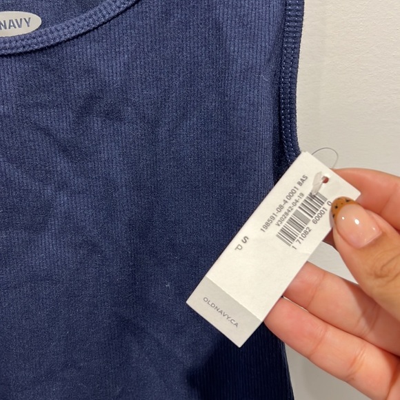 New Old Navy Maternity Navy Ruched Side Tank Top - Picture 5 of 6